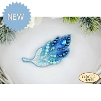 Bead Art Brooch Kit - Turquoise Feather